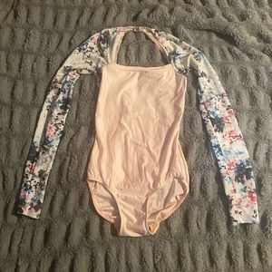 Pink floral Eleve Leotard